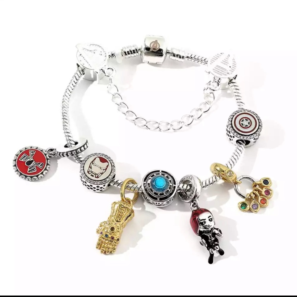 Marvel Avengers Thanos Infinity Stones Bracelet Jewelry Pandora Style SpiderMan